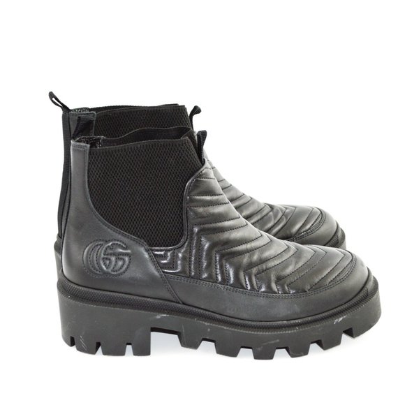 Gucci Matelassé GG Quilted Chelsea Boot #202-37 - Picture 3 of 5